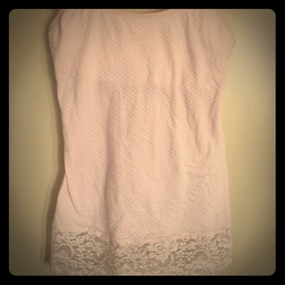 Pink Spaghetti strap tank top with shelf bra S